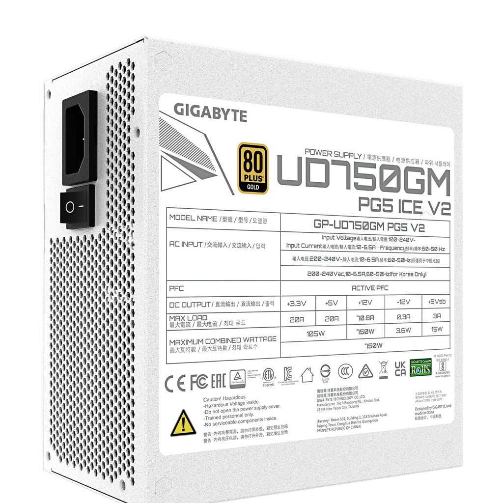 Gigabyte UD750GM PG5 750W ATX 3.0 80+ Gold PSU (PCIe Gen 5 Ready) Gigabyte