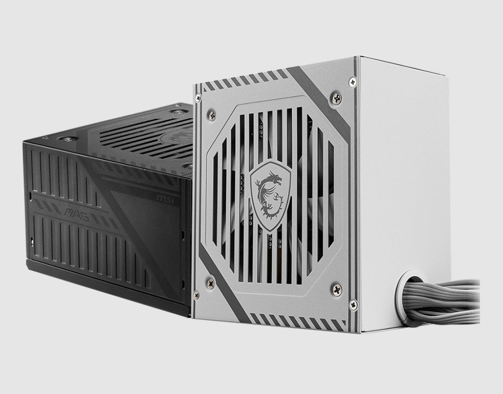 MSI MAG A650BNL WHITE 650W PSU, 80 PLUS Bronze, Active PFC, 120mm Hydro Bearing Fan, Non-Modular, 2x PCIe 6+2