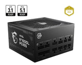 MSI MAG A750GL PCIE5 II Bulk – 750W ATX 3.1, 80+ Gold, full modular, PCIe 5.0 16-pin, 3x PCIe 6+2, 8x SATA, FD