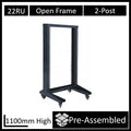 LDR 22U 2-Post Open Frame Rack - Flat Packed for Easy Setup LDR