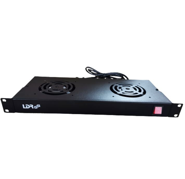 19-inch Rack Cooling Fan Kit - Dual Fans & Power Switch LDR