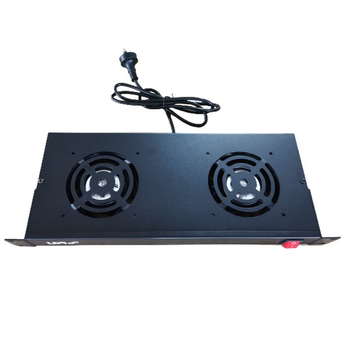 19-inch Rack Cooling Fan Kit - Dual Fans & Power Switch