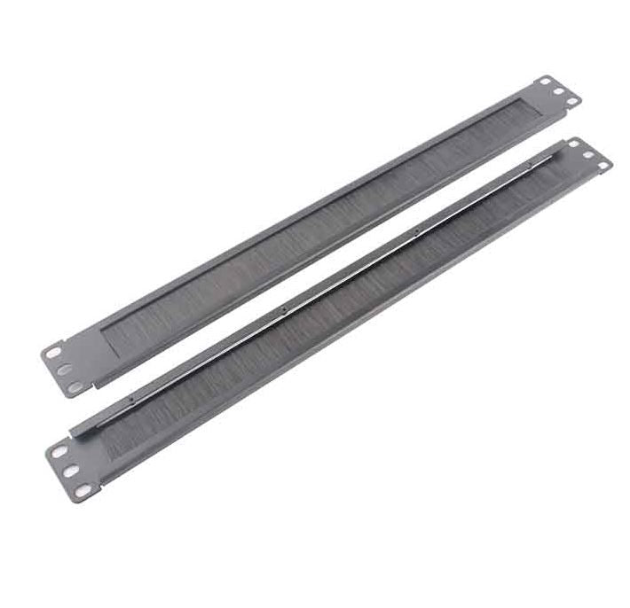 Black 1RU 19 Rack Mount Cable Management Brush Panel LDR