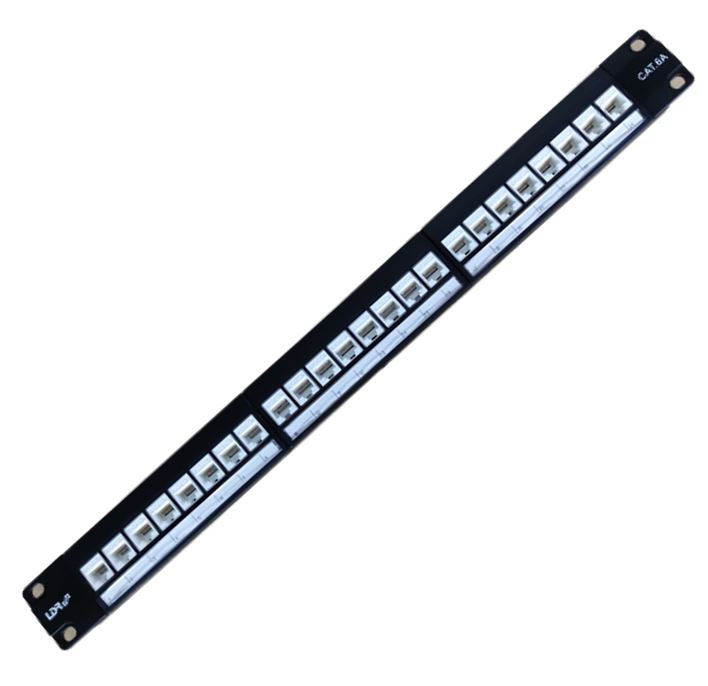 LDR 24-Port Cat6A UTP Network Patch Panel - 1U Rack Mount