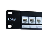 LDR 24-Port Cat6A UTP Network Patch Panel - 1U Rack Mount