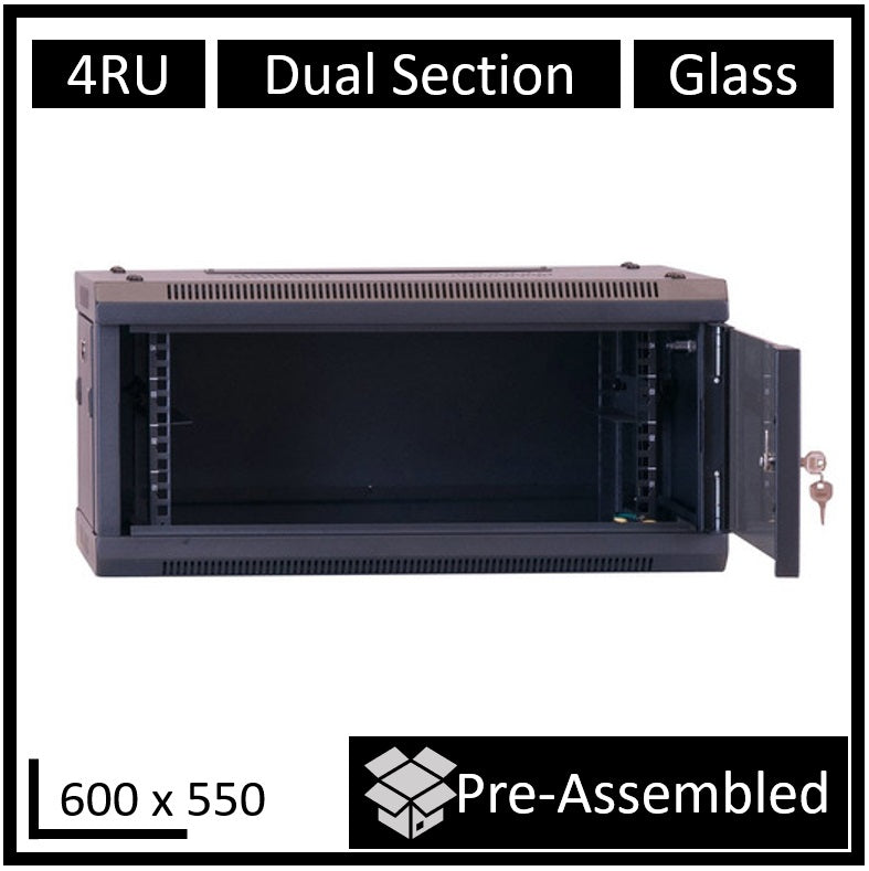 LDR 4U Double Section Wall Mount Security Cabinet | Easy Access