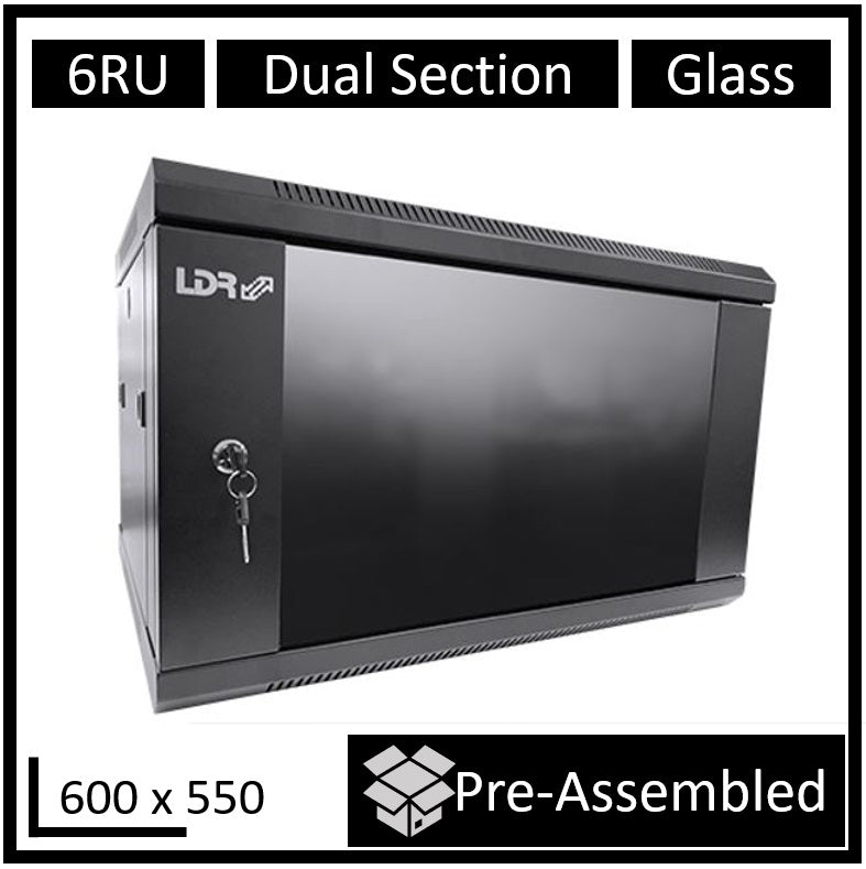 LDR 6U Two-Section Wall Mount Network Cabinet 550mm Deep LDR