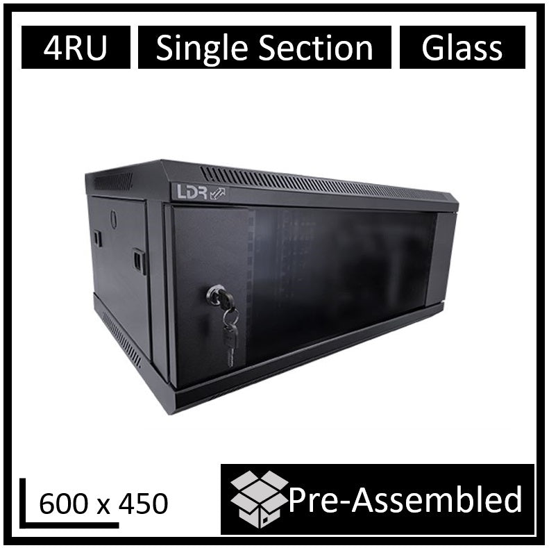 LDR Assembled 4U Wall Mount Cabinet - Security & Network Rack