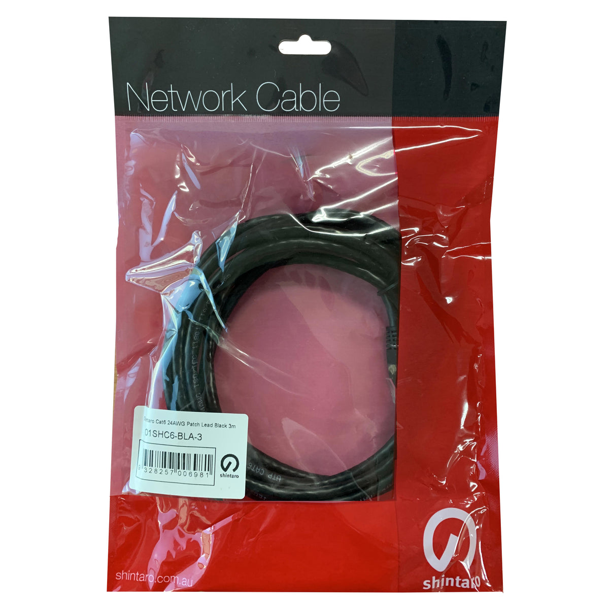 Shintaro Shintaro Cat6 24 AWG Patch Black 15m (SH-C6-BLA-15)