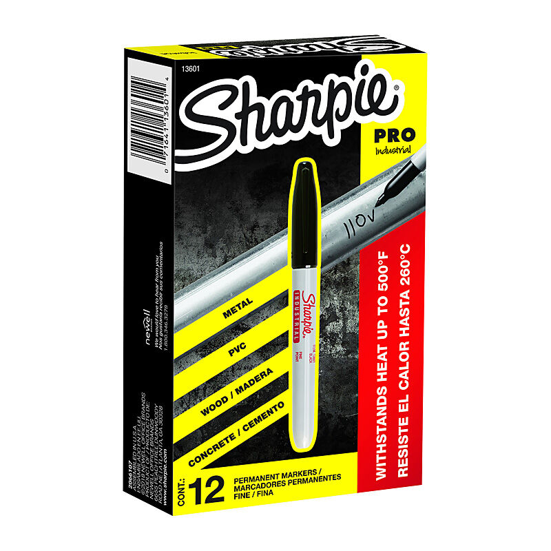 Heavy-Duty Fine Point Black Permanent Markers - 12 Count 
