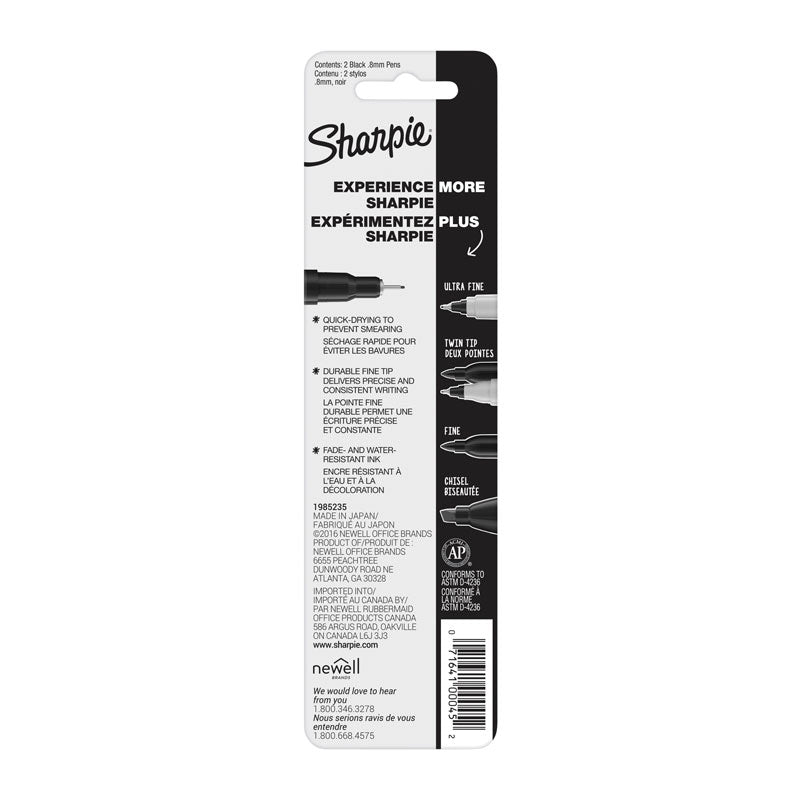 Sharpie Fine Point Black Permanent Pens - 12 Pens Bulk Pack 
