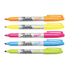 Sharpie Neon Permanent Markers - Fine Point 5 Pack 