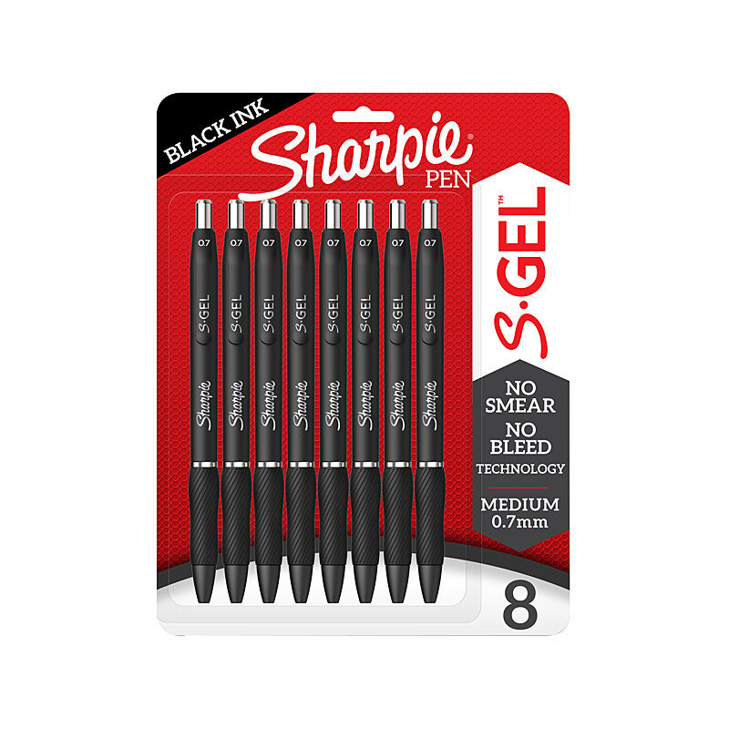 Sharpie Retractable Pen, Black, 0.7mm Fine Point, 8-Pack 