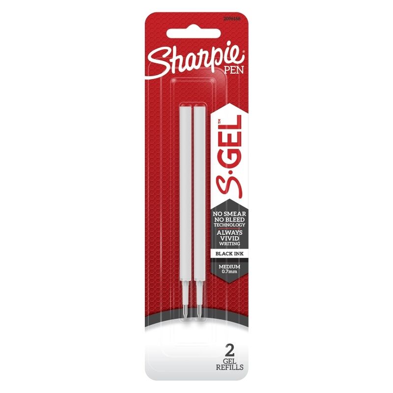 Sharpie S-Gel Black Ink Refills - 6 Twin Packs (12 Total) 