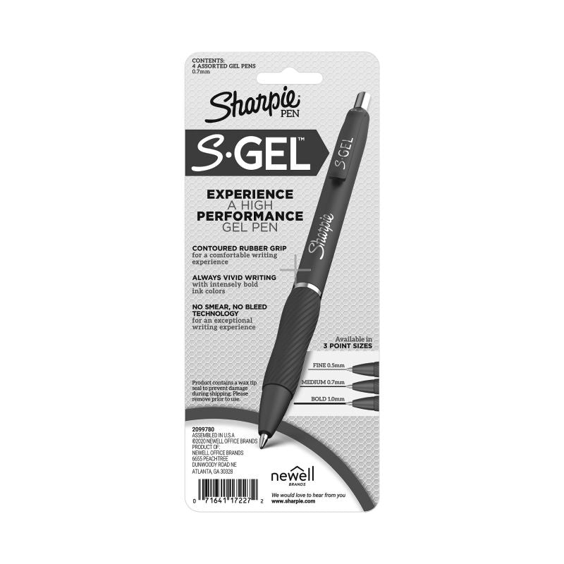 Sharpie Gel Pens 0.7mm Assorted Colors | Smooth Writing 4-Pack 