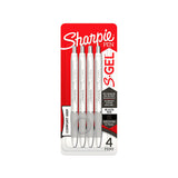 Sharpie S-Gel Retractable Gel Pens, Black Ink, 4 Pack - No Smear 
