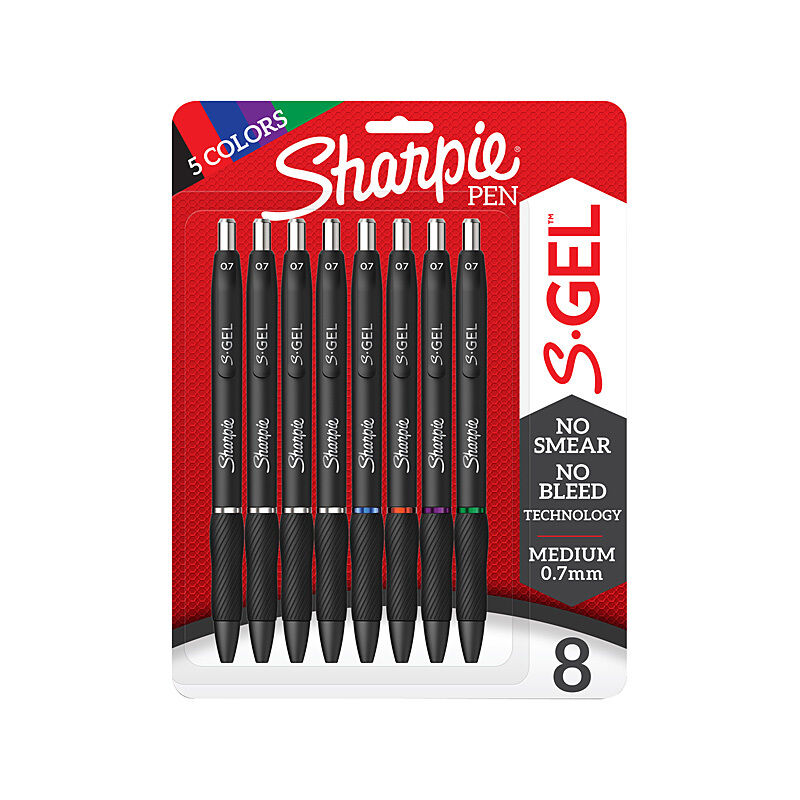 Sharpie Gel Pens 0.7mm - 8 Assorted Colors for Smooth Writing 