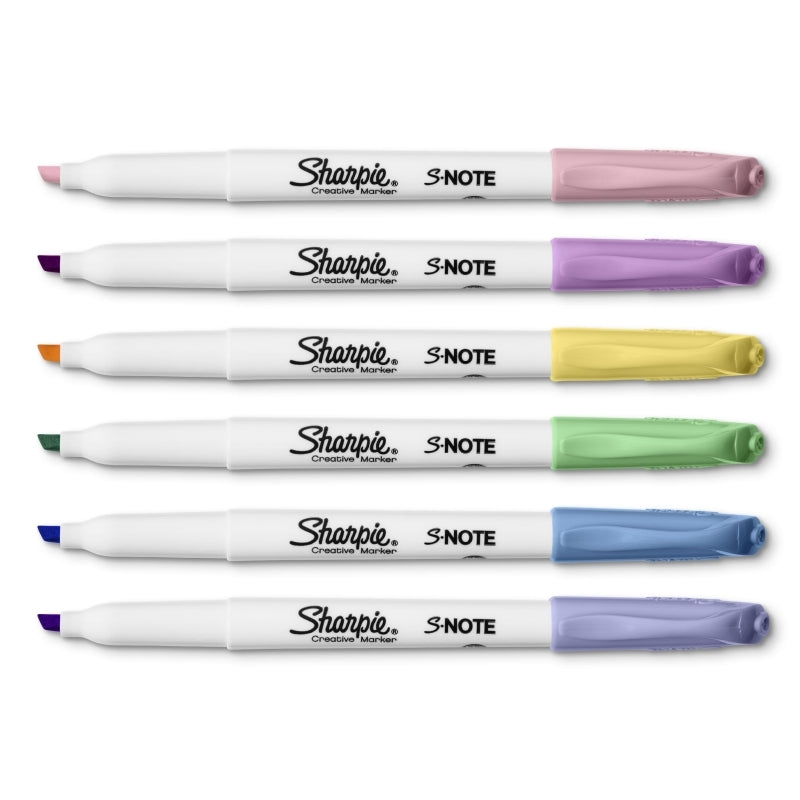 Sharpie S-Note Pastel Highlighters & Markers - 6 Pack 