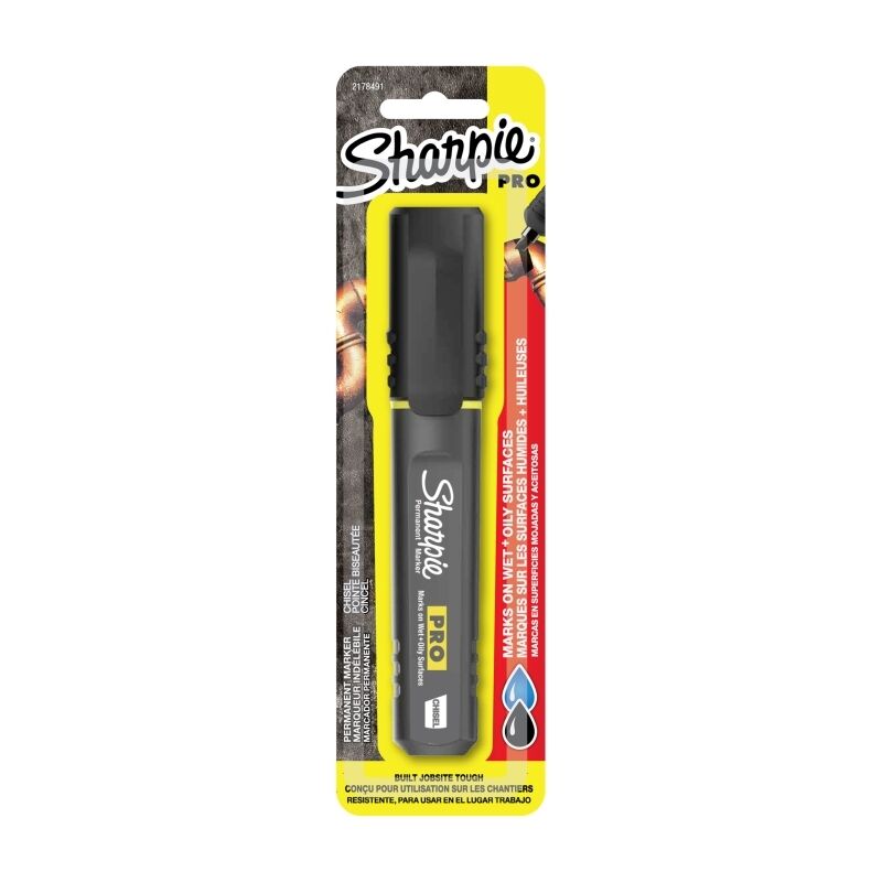 Sharpie Pro Black Chisel Tip Permanent Markers - Box of 4 