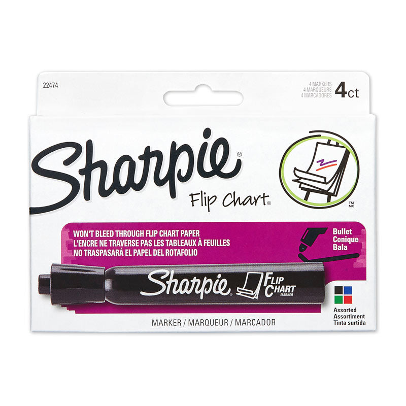 SH Bold Assorted Flip Chart Markers - 4 Pack 