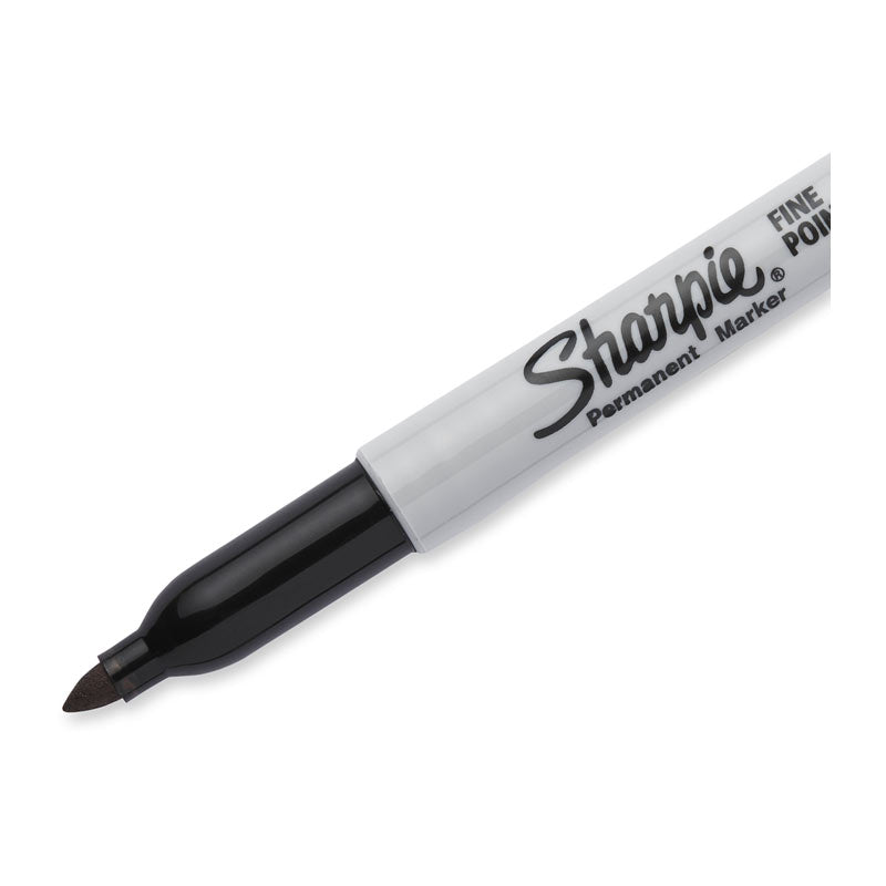 Sharpie Fine Point Permanent Markers, Black (Box of 12) 