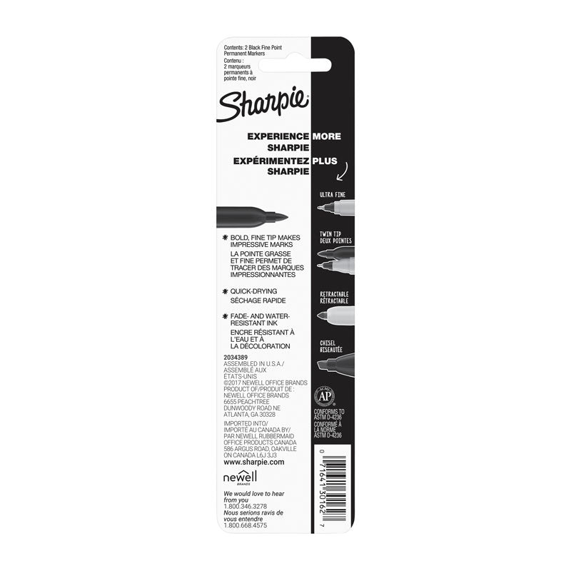 Sharpie Fine Point Black Permanent Markers - 12 Pack 