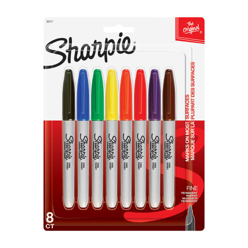 Sharpie Permanent Markers Fine Point Fashion Colors 8-Pack 