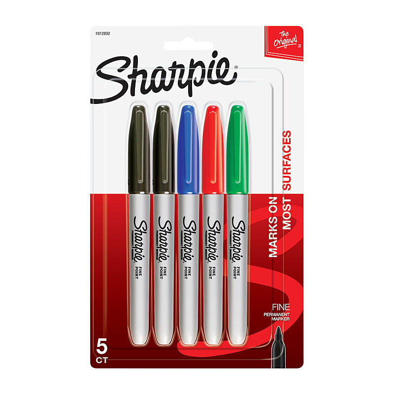 Sharpie Assorted Permanent Markers - 5-Pack (Box of 6) 