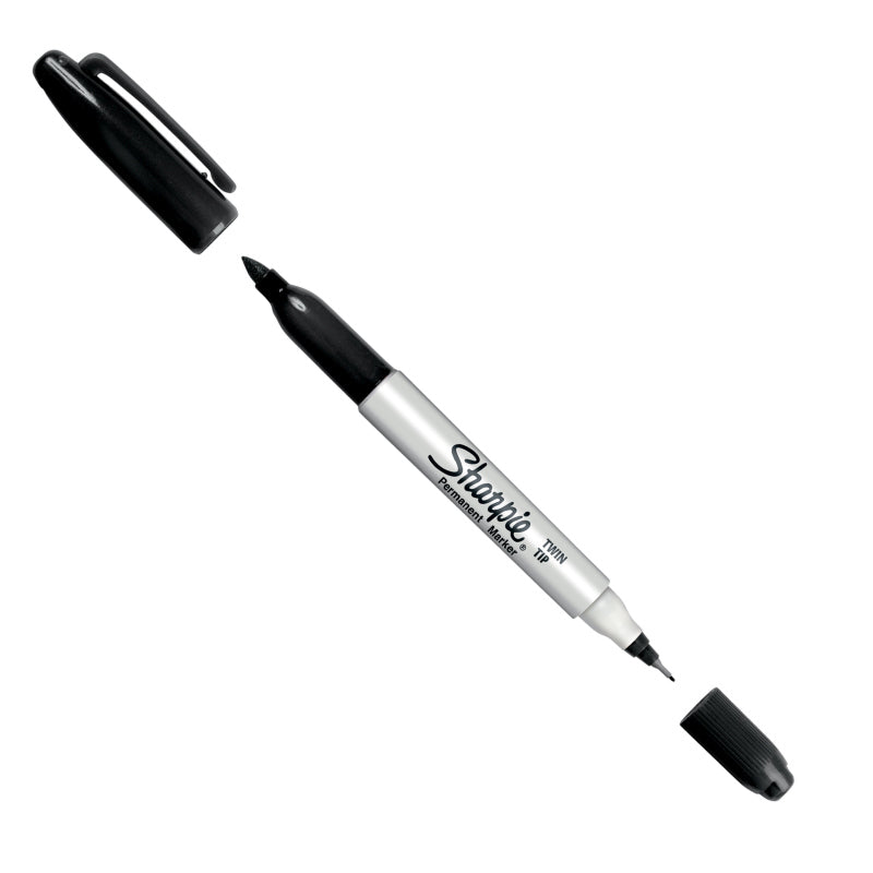 Sharpie Twin Tip Black Permanent Markers - Fine & Ultra-Fine - 6 Pack 