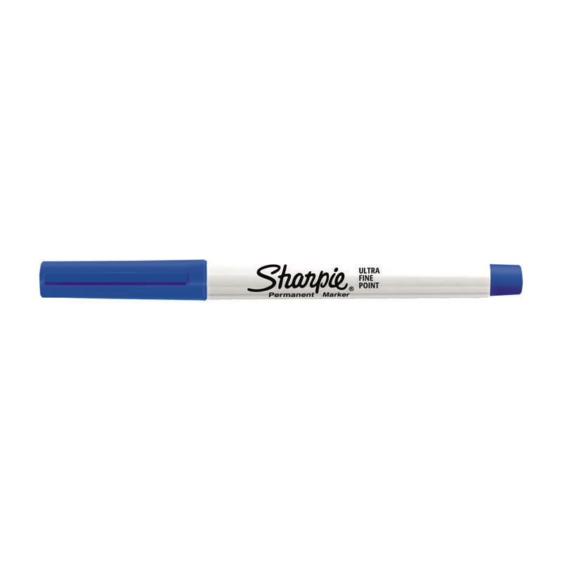 Sharpie Ultra Fine Point Permanent Markers, Blue, 12-Pack 
