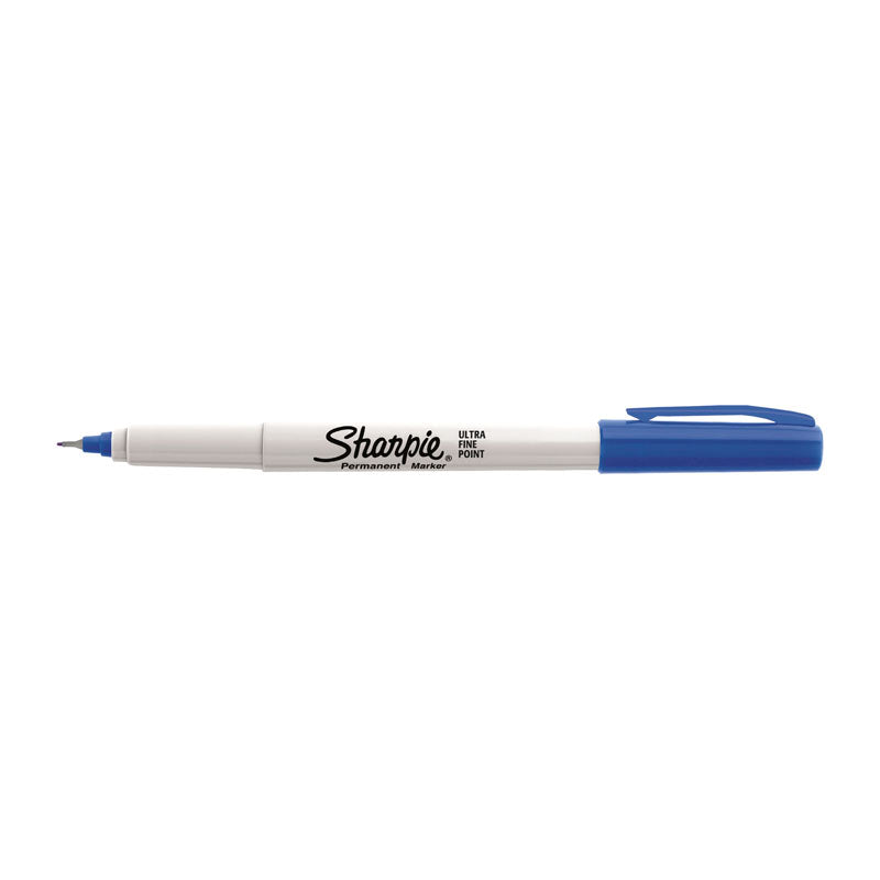 Sharpie Ultra Fine Point Permanent Markers, Blue, 12-Pack 