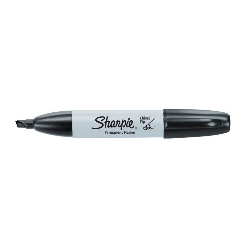 Sharpie Chisel Tip Permanent Markers, Black, 12-Pack 