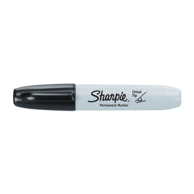 Sharpie Chisel Tip Permanent Markers, Black, 12-Pack 