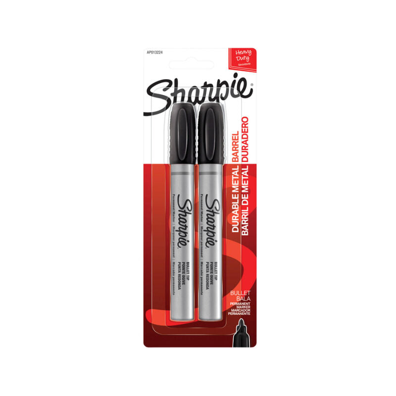 Sharpie Metal Bullet Black Permanent Markers - 2 Pack 