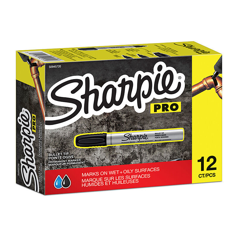 Sharpie Pro Blue Industrial Permanent Markers - Bullet Tip, Box of 12 