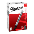 Black Permanent Marker for Metal - Chisel Tip, Box of 12 