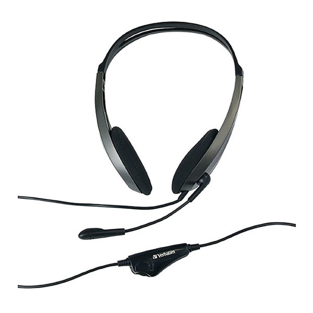 Verbatim Multimedia Headset with Mic - 3.5mm, Stereo, Comfortable Fit 