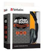 Verbatim Classic Black Over-Ear Stereo Headphones with Mic