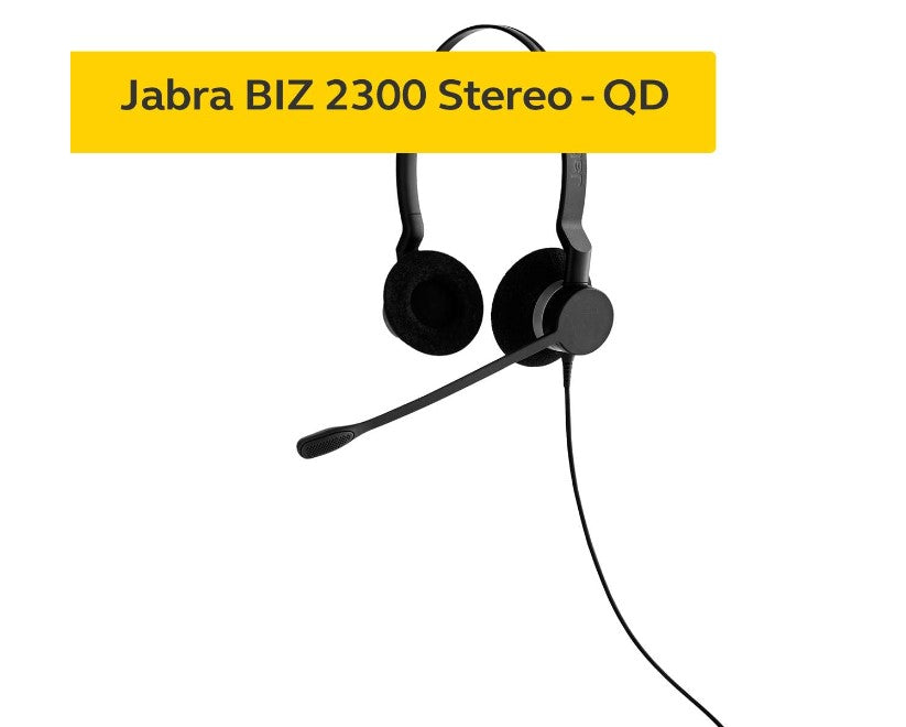 Jabra Biz 2300 Duo UC USB-A Corded Headset - Noise Cancelling Jabra