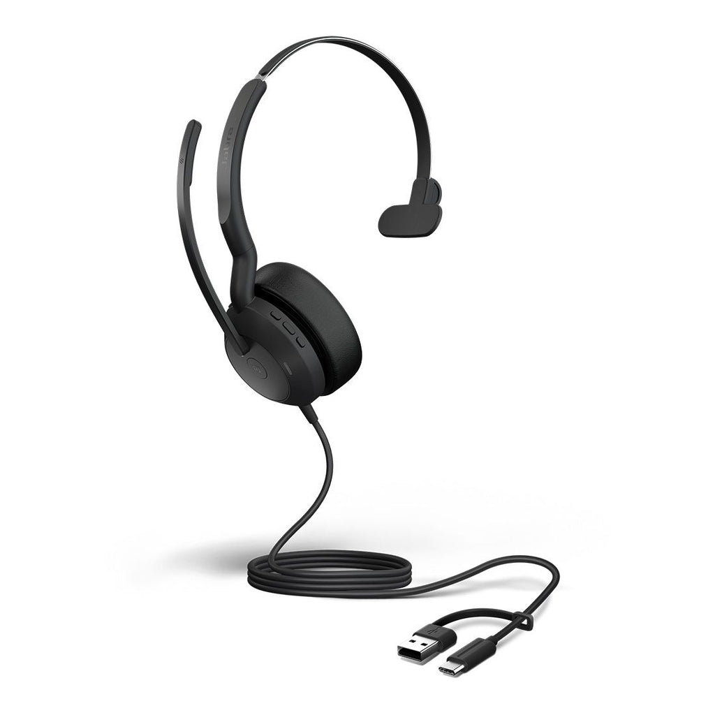 Jabra Evolve2 50 Mono Headset: USB-C/A, ANC & Comfort for Work Jabra
