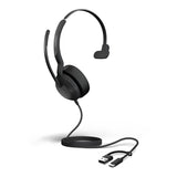 Jabra Evolve2 50, USB C/A MS Mono Headset, Bluetooth®, 4 microphones, Active Noise Cancellation, Bus - 25089-899-799