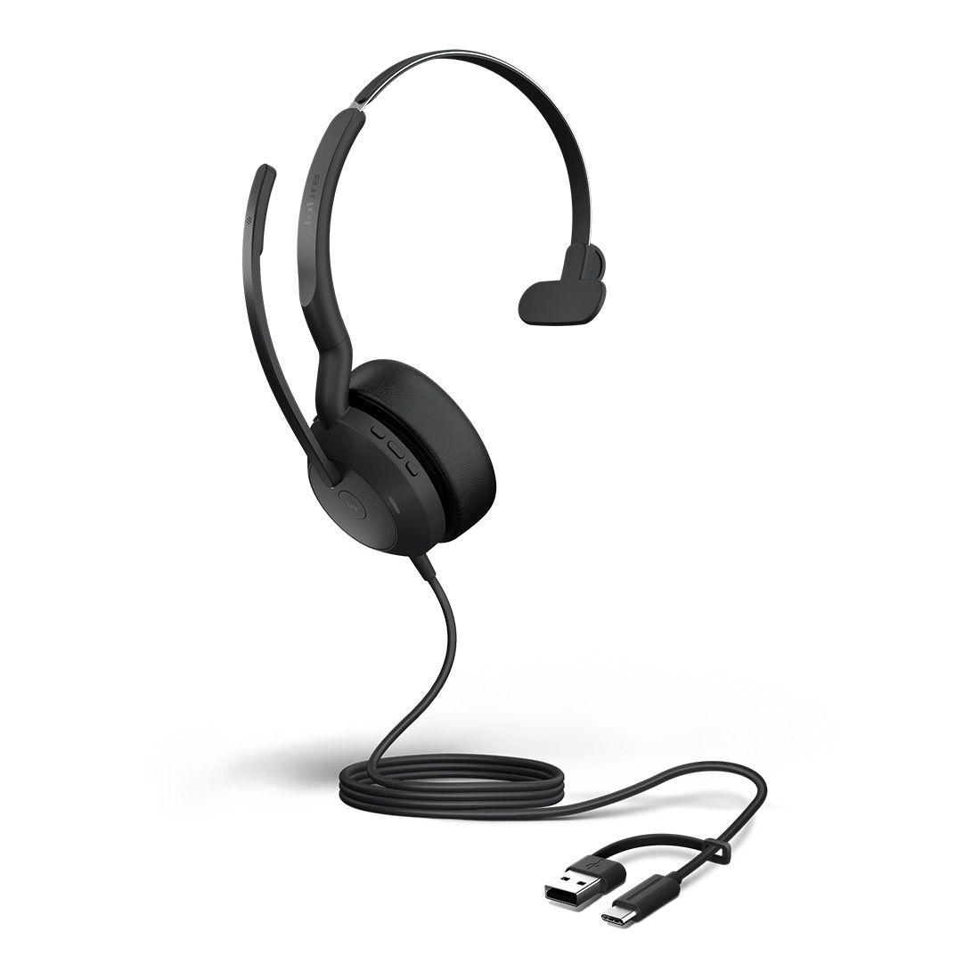 Jabra Evolve2 50, USB C/A MS Mono Headset, Bluetooth®, 4 microphones, Active Noise Cancellation, Bus - 25089-899-799
