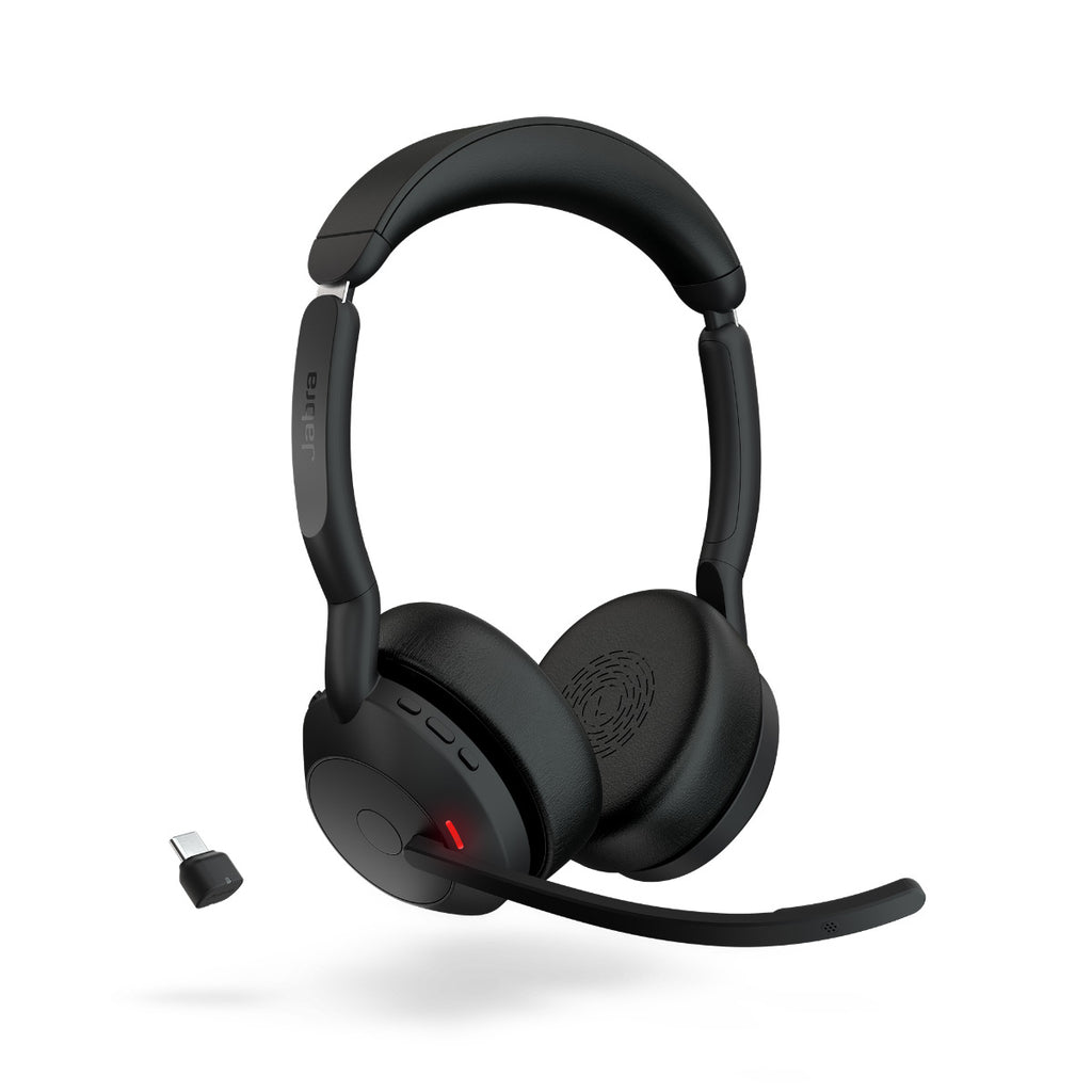Jabra Evolve2 55 MS Teams Stereo Headset with Stand - Wireless & ANC USB-C Jabra