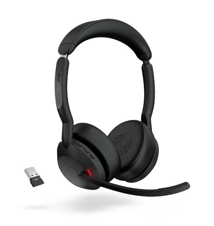 Jabra Evolve2 55 UC Stereo Wireless Headset with USB-A Link & Stand Jabra