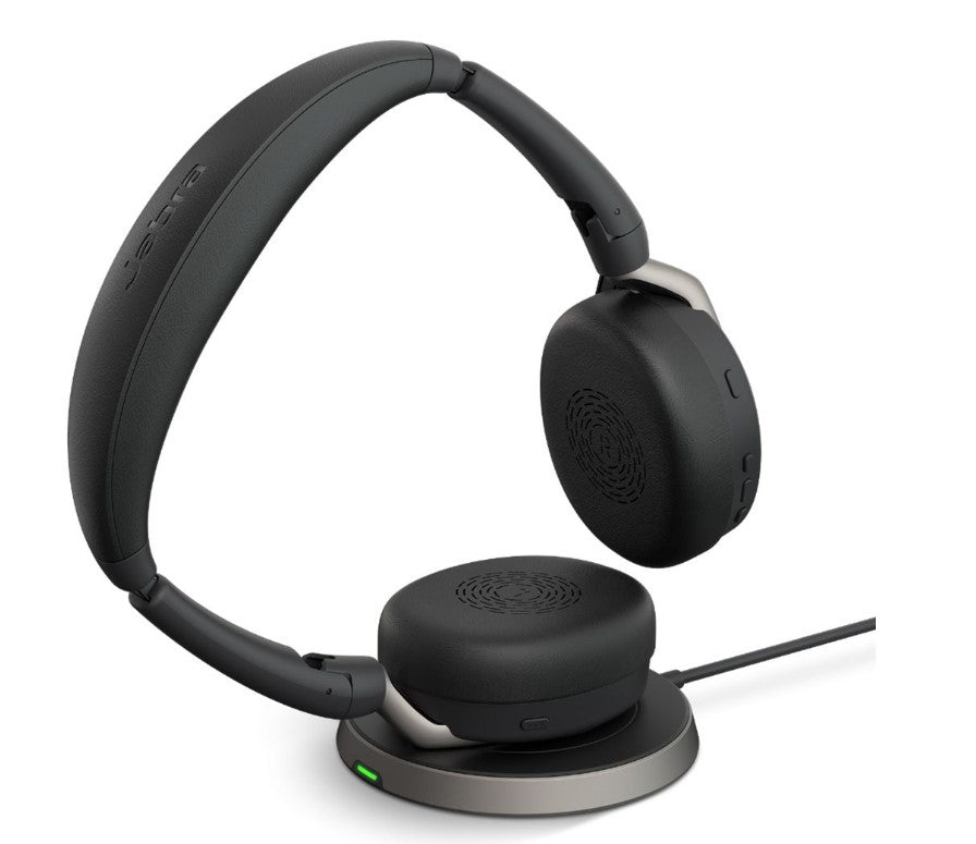 Jabra Evolve2 65 Flex UC Bluetooth Headset w/ ANC & Charging Stand