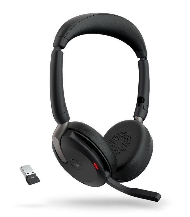 Jabra Evolve2 65 Flex UC Bluetooth Headset w/ ANC & Charging Stand