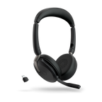 Jabra Evolve2 65 Flex UC headset folded for portability