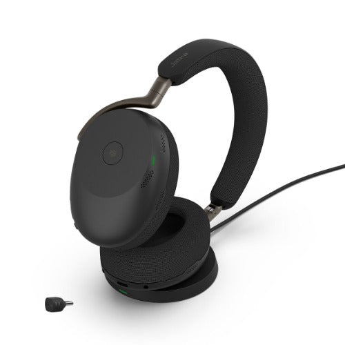 Jabra Evolve3 85, MS Stereo Black Bluetooth ANC Headset with Wireless Charging Pad, Link390C BT, USB - 38599-999-889