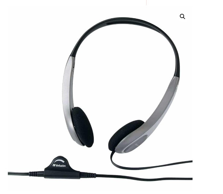 Stereo Headphones with Volume Control & Long 3.5mm Cord Verbatim