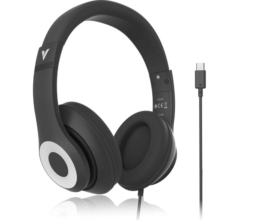 Verbatim Classic USB-C Headphones with Mic - Black Verbatim